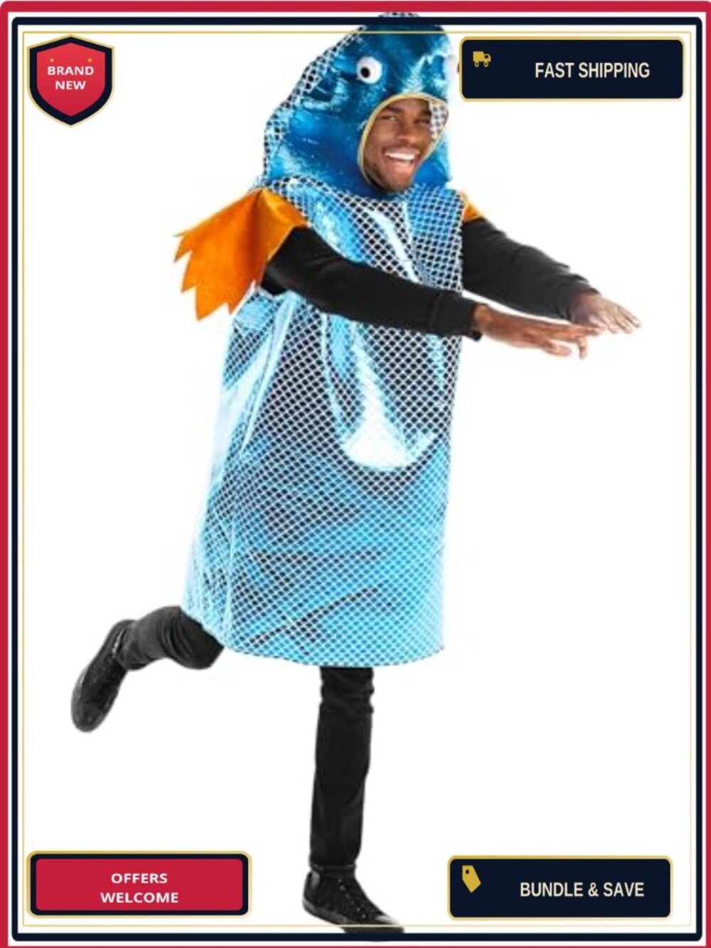 Adult Fish Costume Funny Sea Animal Halloween Fisherman